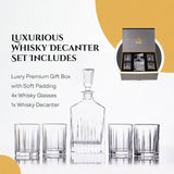 Don Vassie Luxury Whiskey Decanter Set with 4 Glasses-KAKADU