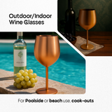 4 x Booze Bar Box – Copper Stainless Steel Wine Glasses (SS304)