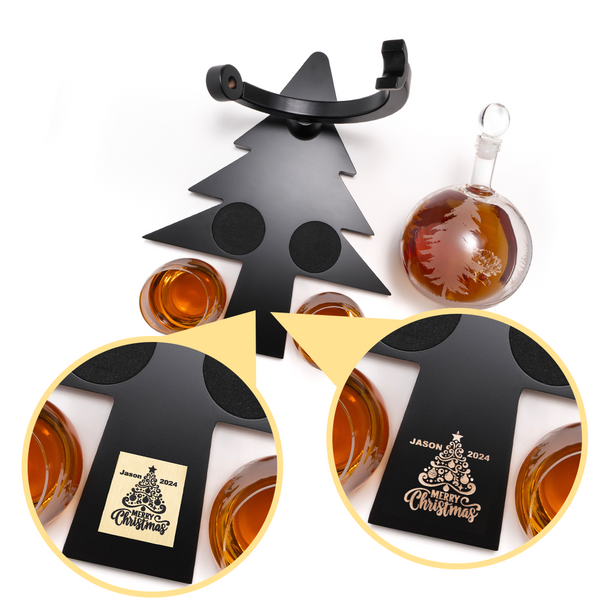 CUSTOM ENGRAVED Australia’s First Limited-Edition Christmas Globe Decanter Set with Hand-Blown Reindeer