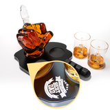 Custom Engraved Limited Edition Middle finger decanter 1000ml with finger shaped wooden display