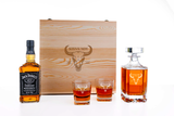 Jack Daniels  Personalised Whisky Decanter Gift Set with Engraved Wooden Box