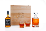 Jack Daniels  Personalised Whisky Decanter Gift Set with Engraved Wooden Box