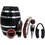 Don Vassie wine accessories gift set 4 pieces in a barrel shaped magnetic box